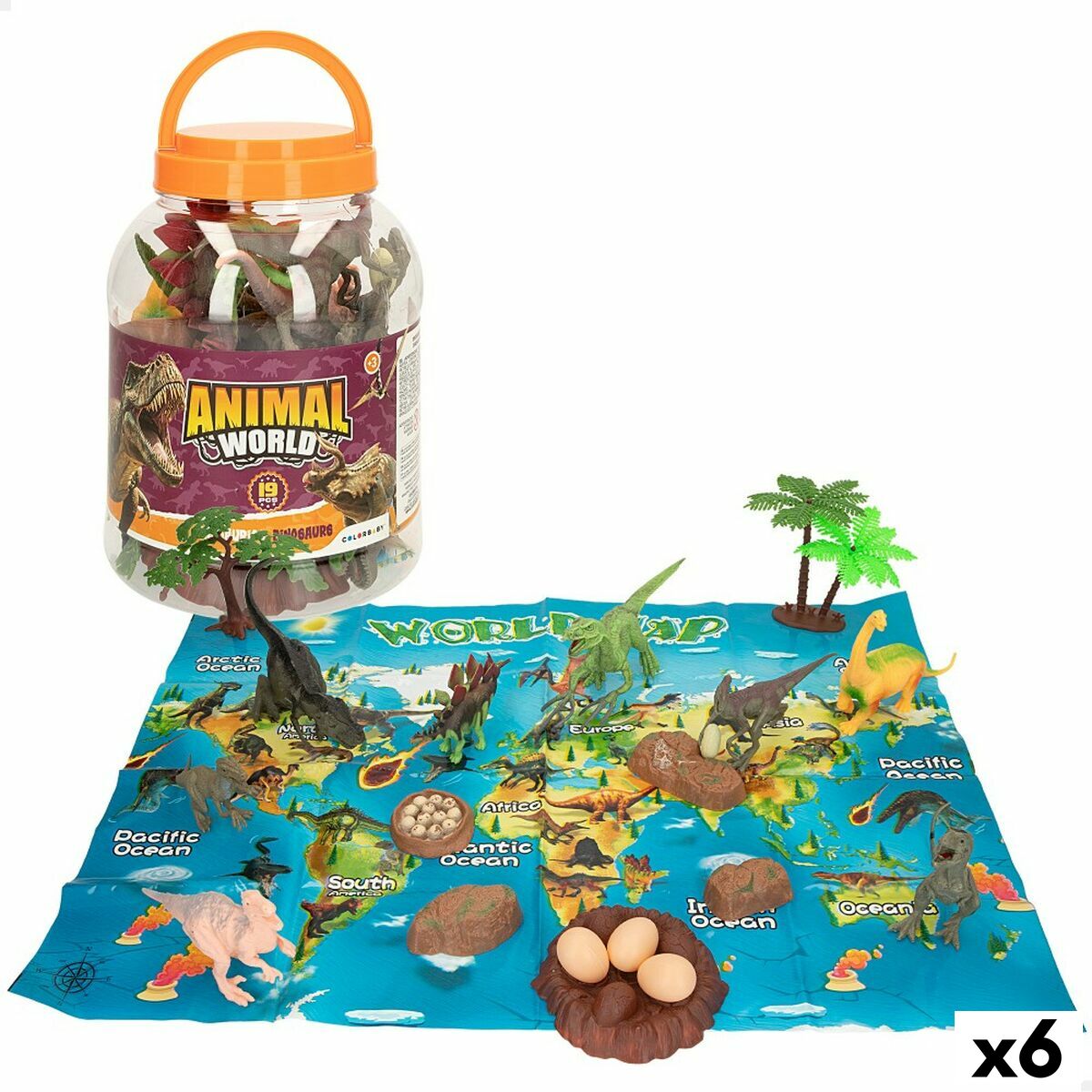 Playset Colorbaby 19 piezas 6 Unidades 17 x 9 x 6 cm Dinosaurios