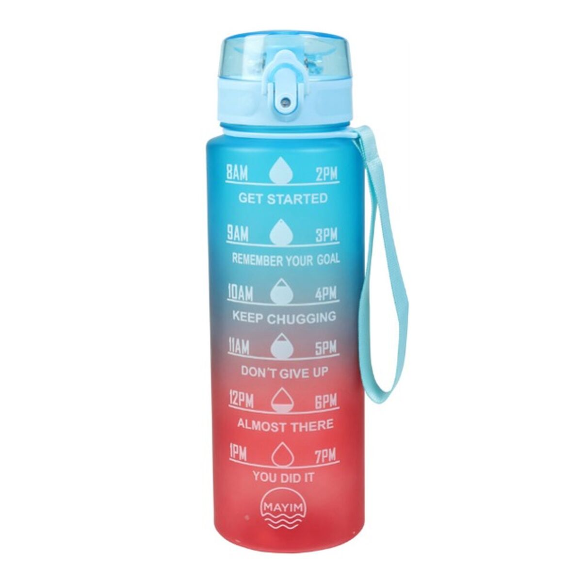Botella de Agua EDM Azul Rojo Degradado 1 L 8 x 8 x 26 cm Deportiva