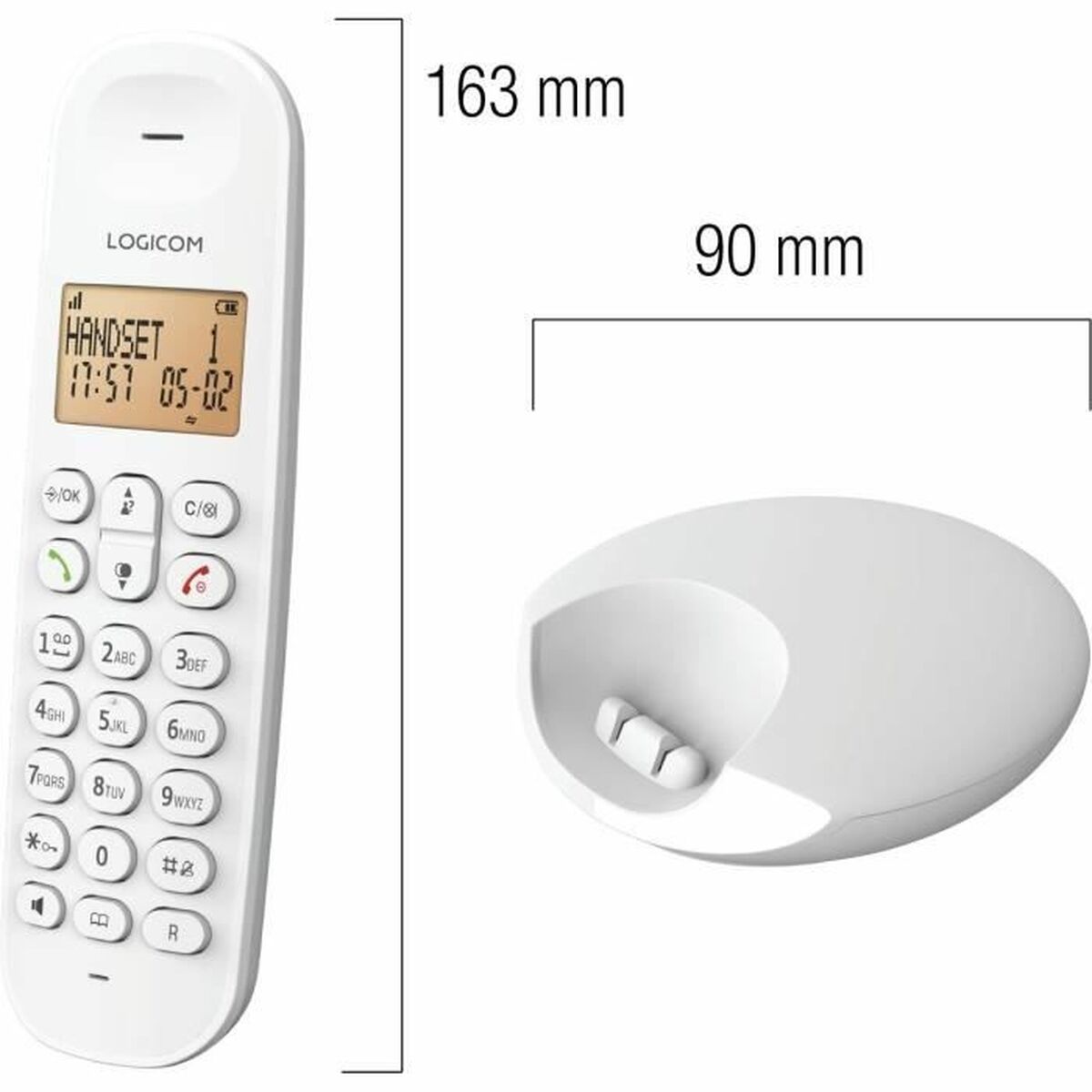Teléfono Fijo Logicom DECT ILOA 150 SOLO Blanco