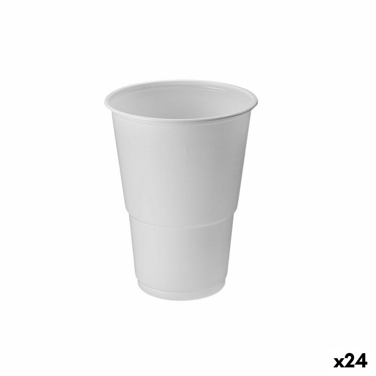 Set de vasos reutilizables Algon Plástico Blanco 15 Piezas 330 ml (24 Unidades)