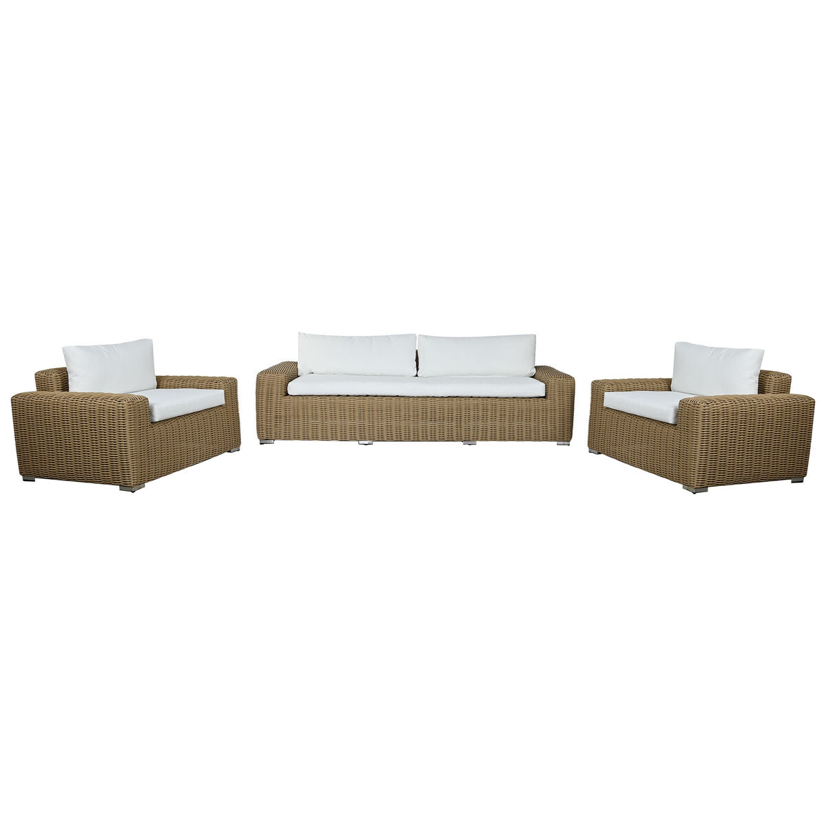Muebles de Jardín Home ESPRIT Blanco Marrón Beige Marrón claro 248 x 85 x 80 cm 222 x 85 x 80 cm (4 Piezas)
