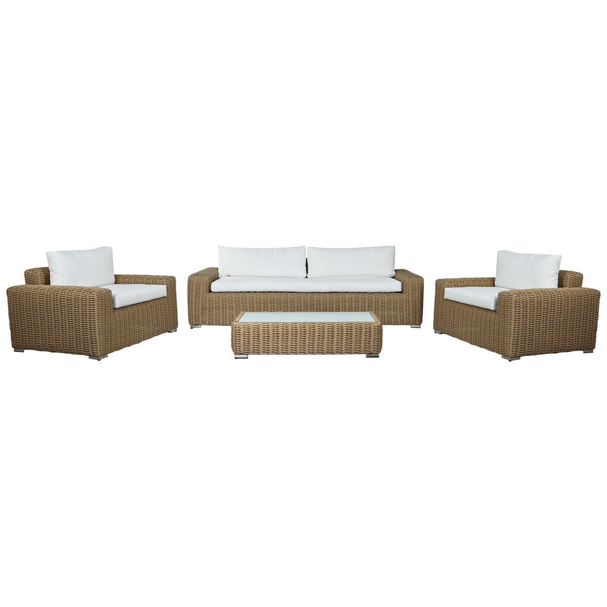 Muebles de Jardín Home ESPRIT Blanco Marrón Beige Marrón claro 248 x 85 x 80 cm 222 x 85 x 80 cm (4 Piezas)