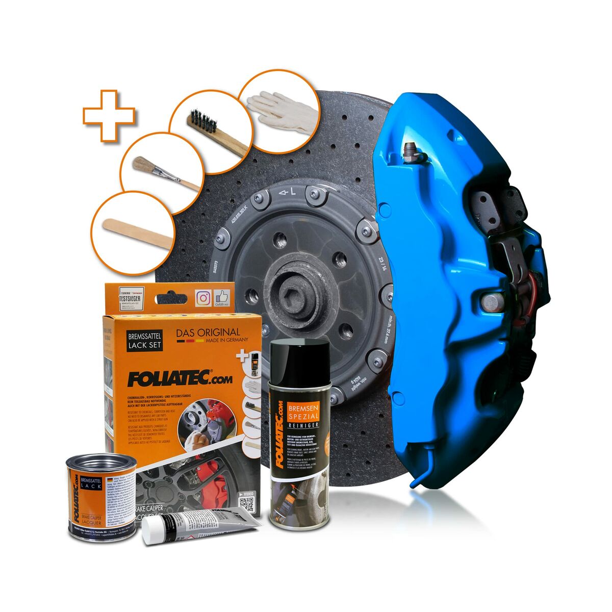 Set de pintura Foliatec 2188 GT-BLUE Pinzas de Freno 3 Piezas Azul 400 ml