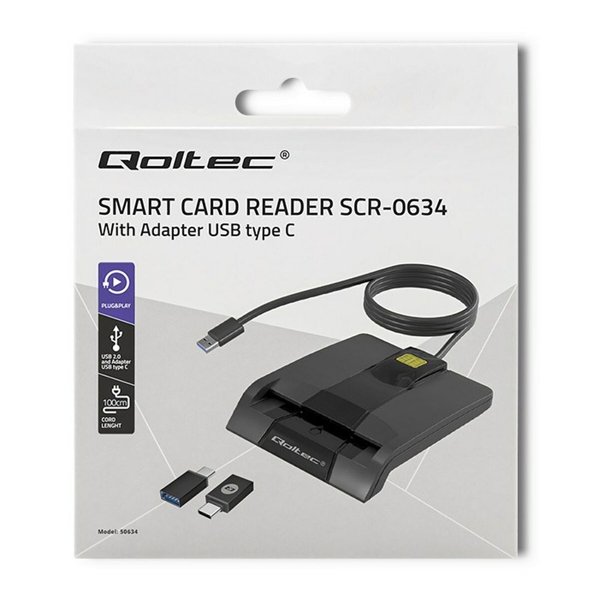 Lector de Tarjetas Qoltec 50634 Negro