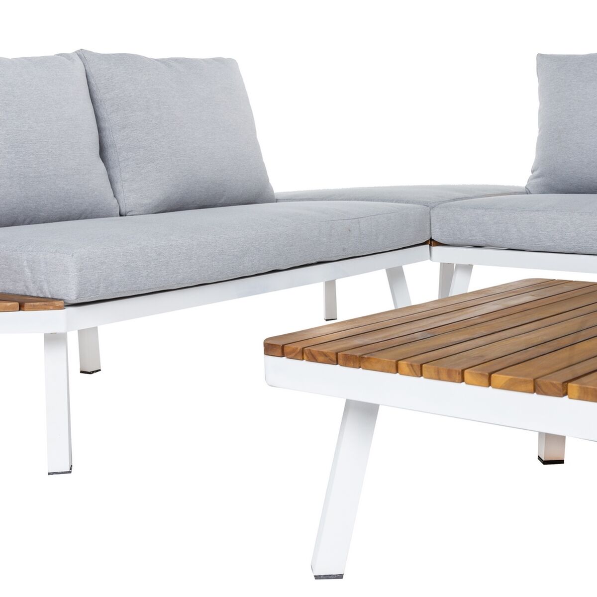 Sofá de Jardín Saskia Blanco Madera Aluminio 260 x 70 x 70 cm