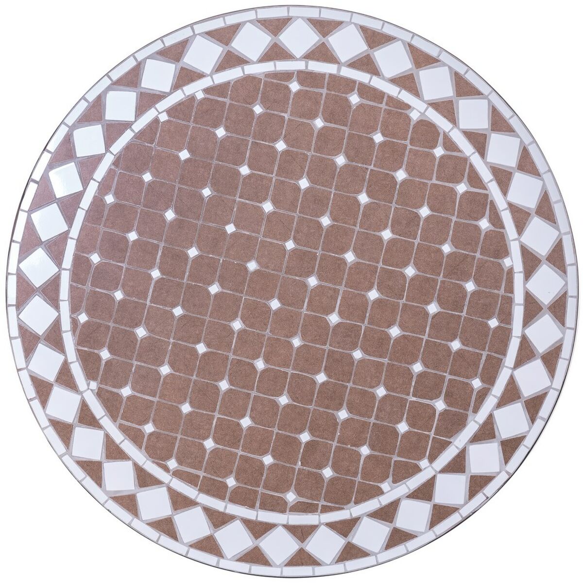 Mesa auxiliar Persea Blanco Marrón Cerámica 90 x 90 x 75 cm