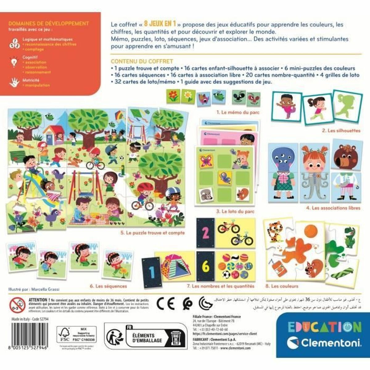 Juego Educativo Clementoni 8 jeux en 1 (FR)