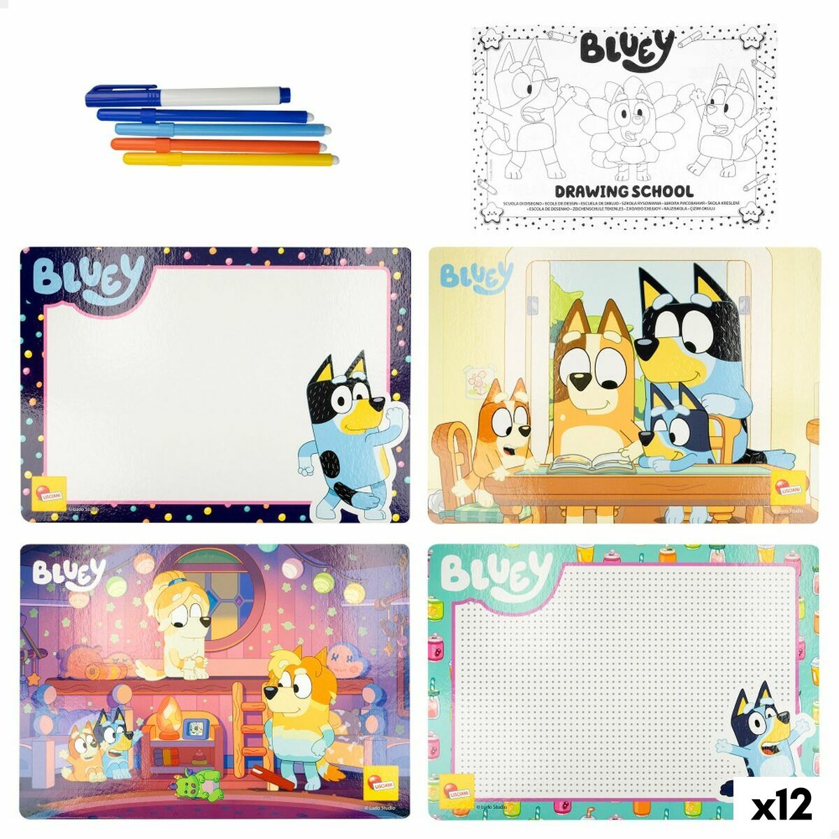 Set de Dibujo Bluey Pocket Drawing School (12 Unidades)