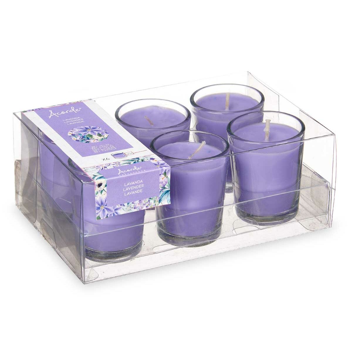 Set de Velas Perfumadas Acorde Lavanda Vaso (12 Unidades)