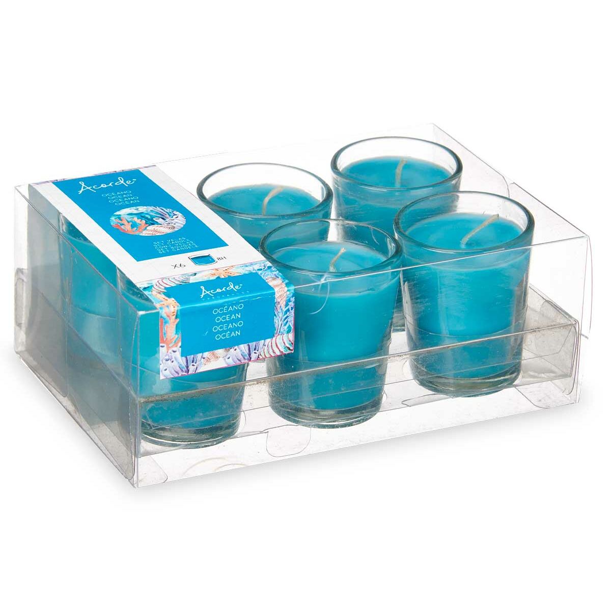 Set de Velas Perfumadas Acorde Océano Vaso (12 Unidades)