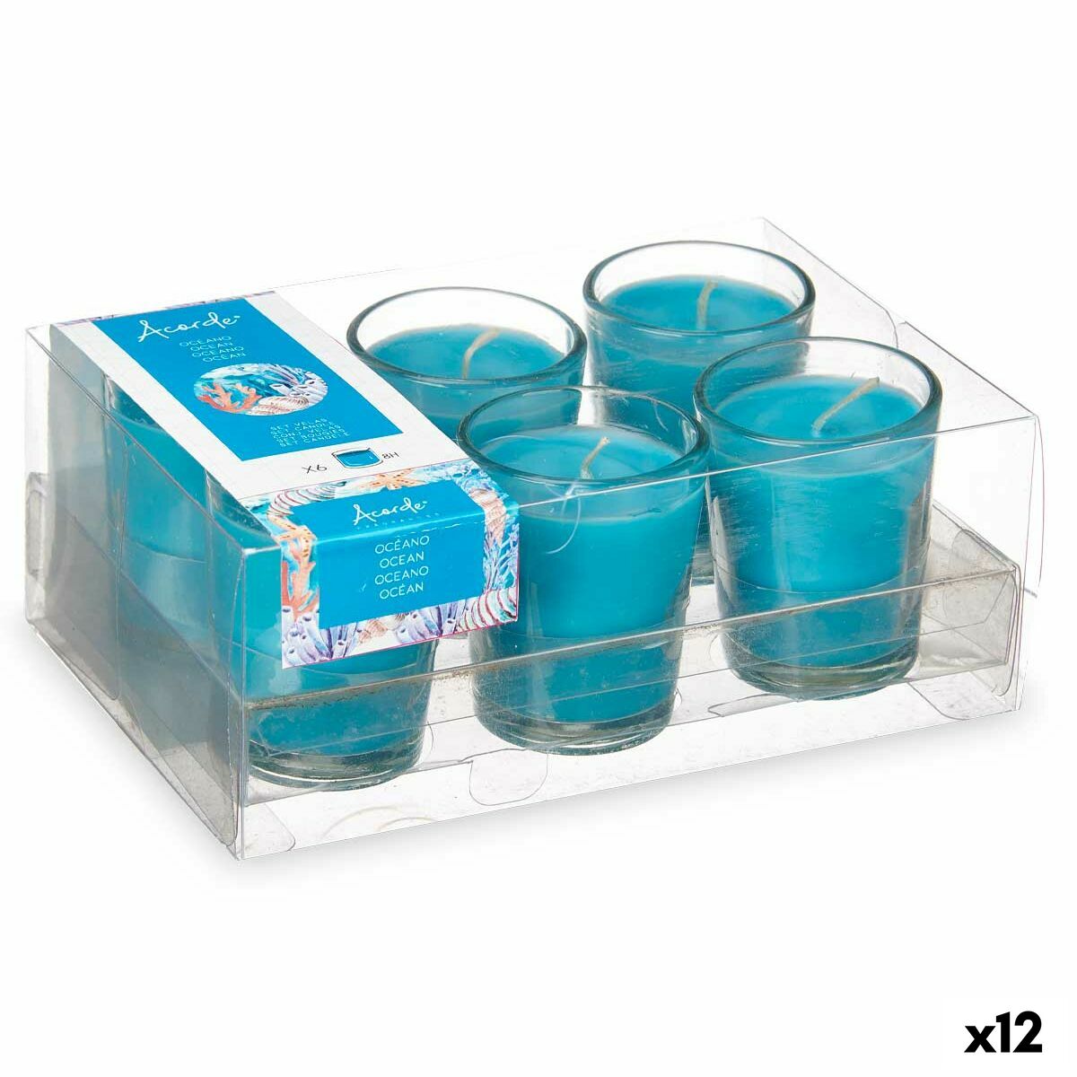 Set de Velas Perfumadas Acorde Océano Vaso (12 Unidades)