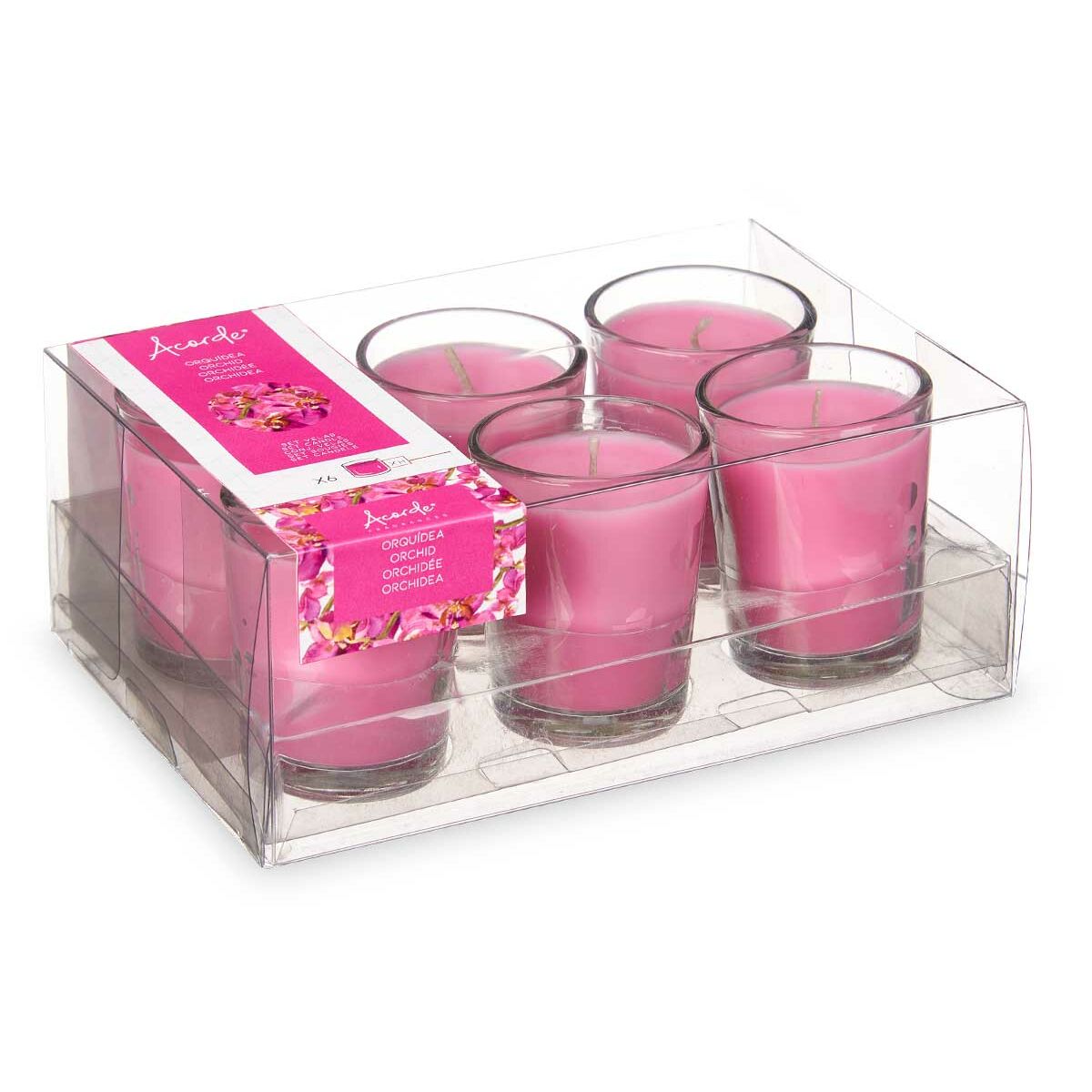 Set de Velas Perfumadas Acorde Orquídea Vaso (12 Unidades)