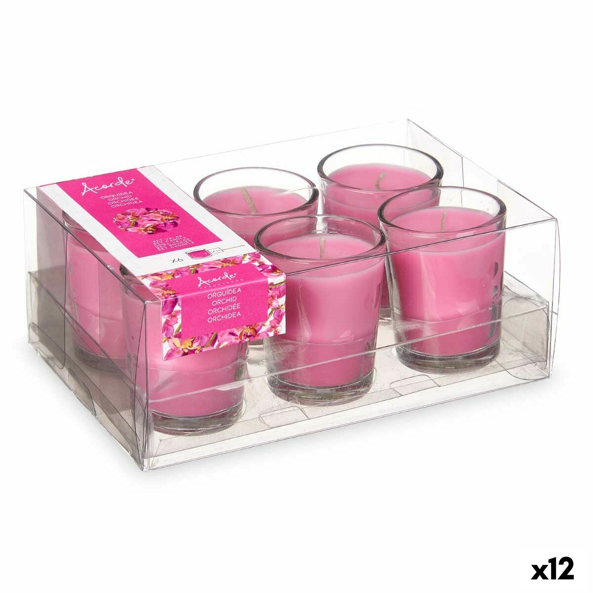 Set de Velas Perfumadas Acorde Orquídea Vaso (12 Unidades)