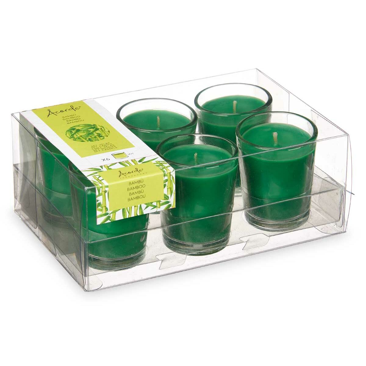 Set de Velas Perfumadas Acorde Bambú Vaso (12 Unidades)