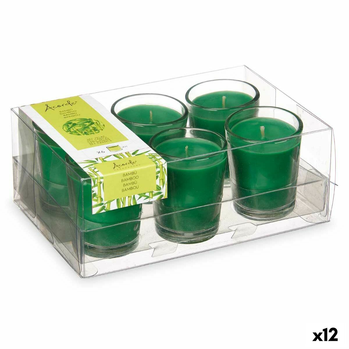 Set de Velas Perfumadas Acorde Bambú Vaso (12 Unidades)