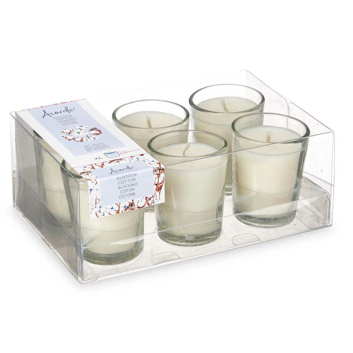 Set de Velas Perfumadas Acorde Algodón Vaso (12 Unidades)