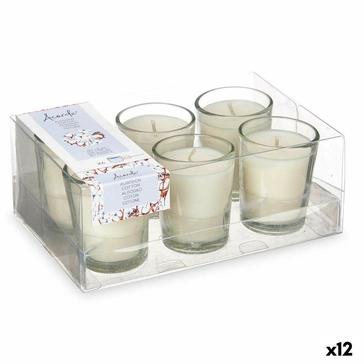 Set de Velas Perfumadas Acorde Algodón Vaso (12 Unidades)