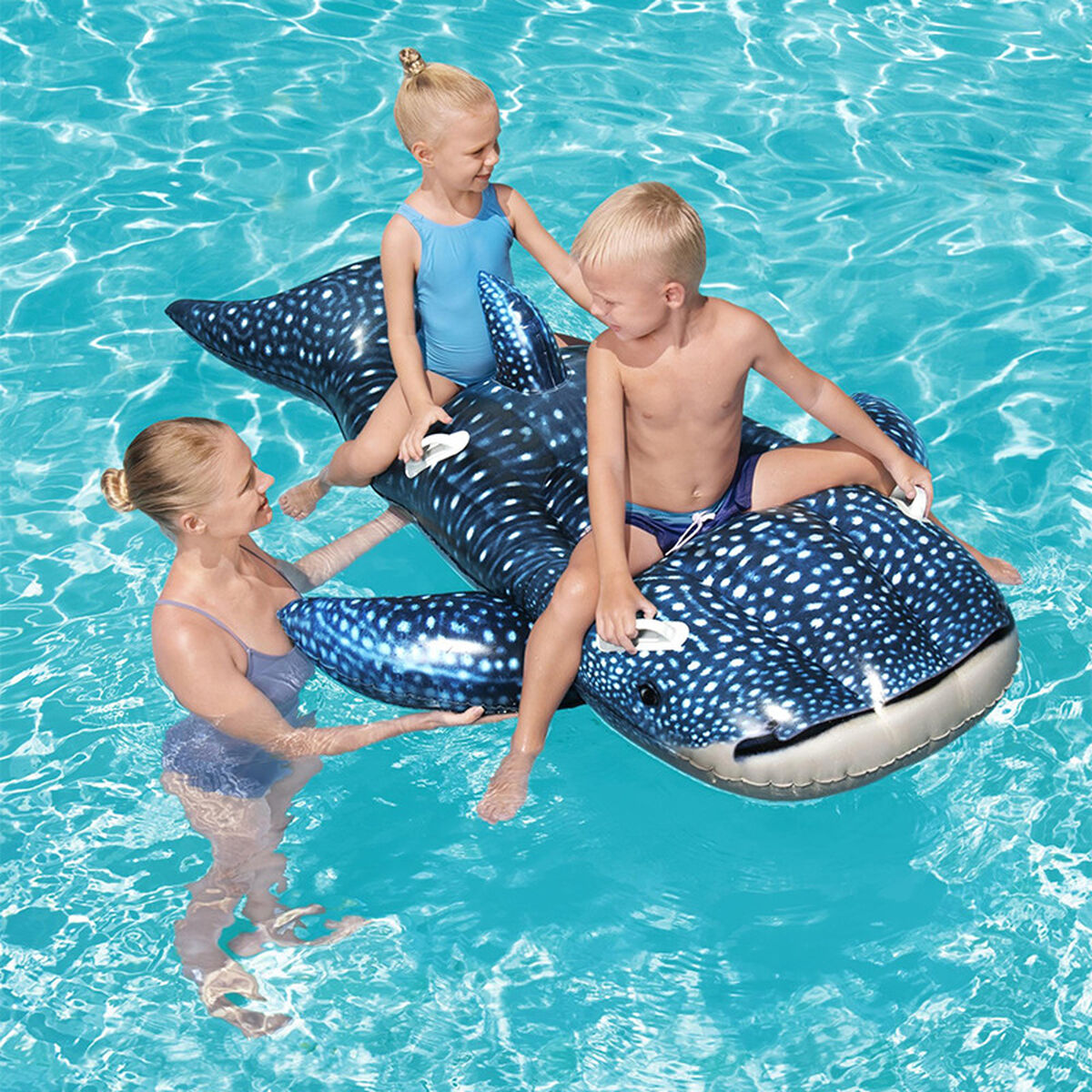 Bestway Figura Hinchable Tiburon Ballena con Asas 193x122 cm +3 Años Playa y Piscina 41482