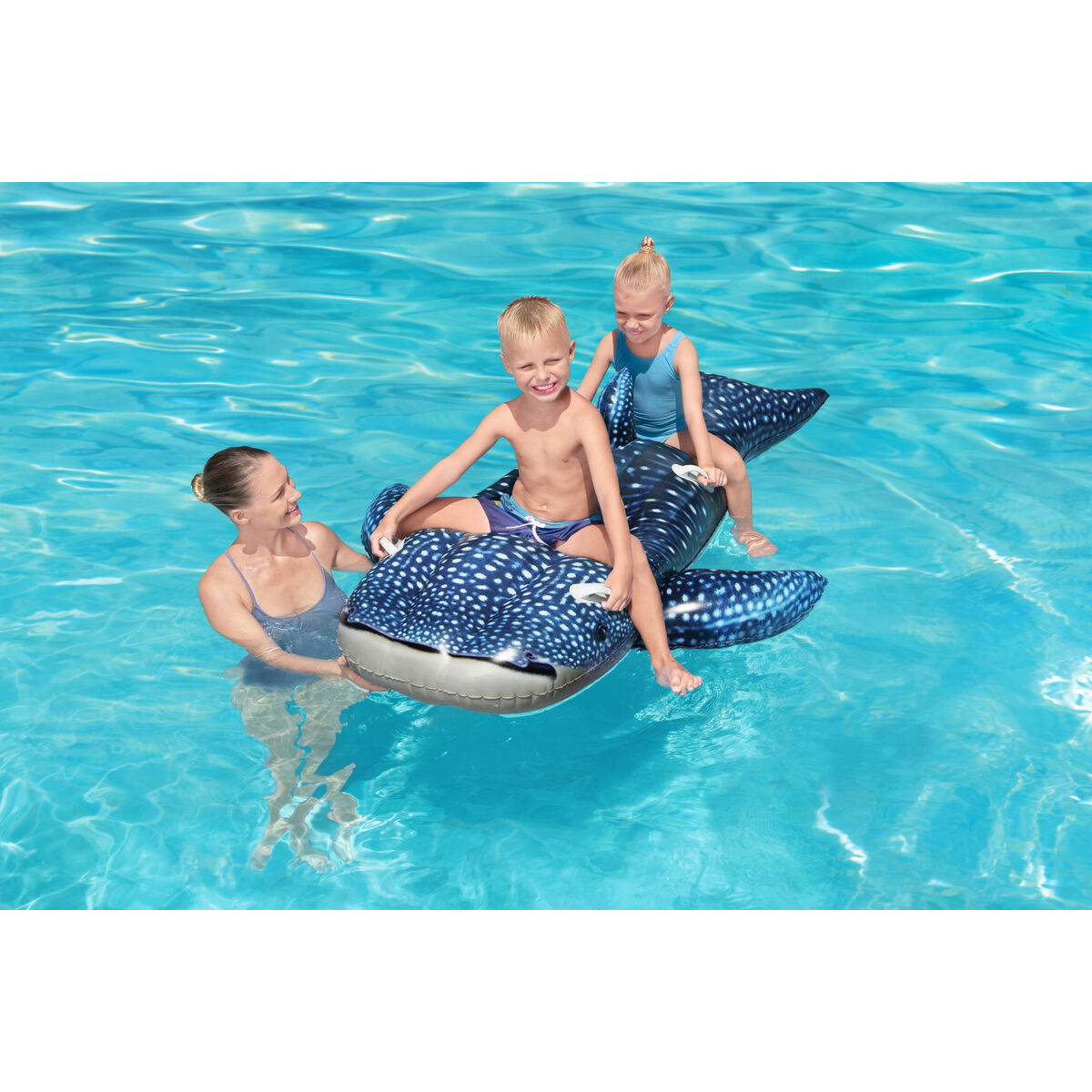 Bestway Figura Hinchable Tiburon Ballena con Asas 193x122 cm +3 Años Playa y Piscina 41482