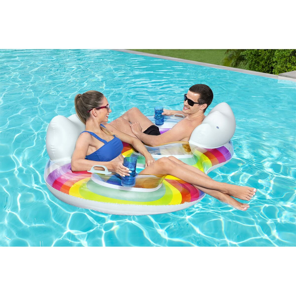 Bestway Rueda Hinchable con Asas y Respaldo 186x116 cm Playa y Piscina 43648