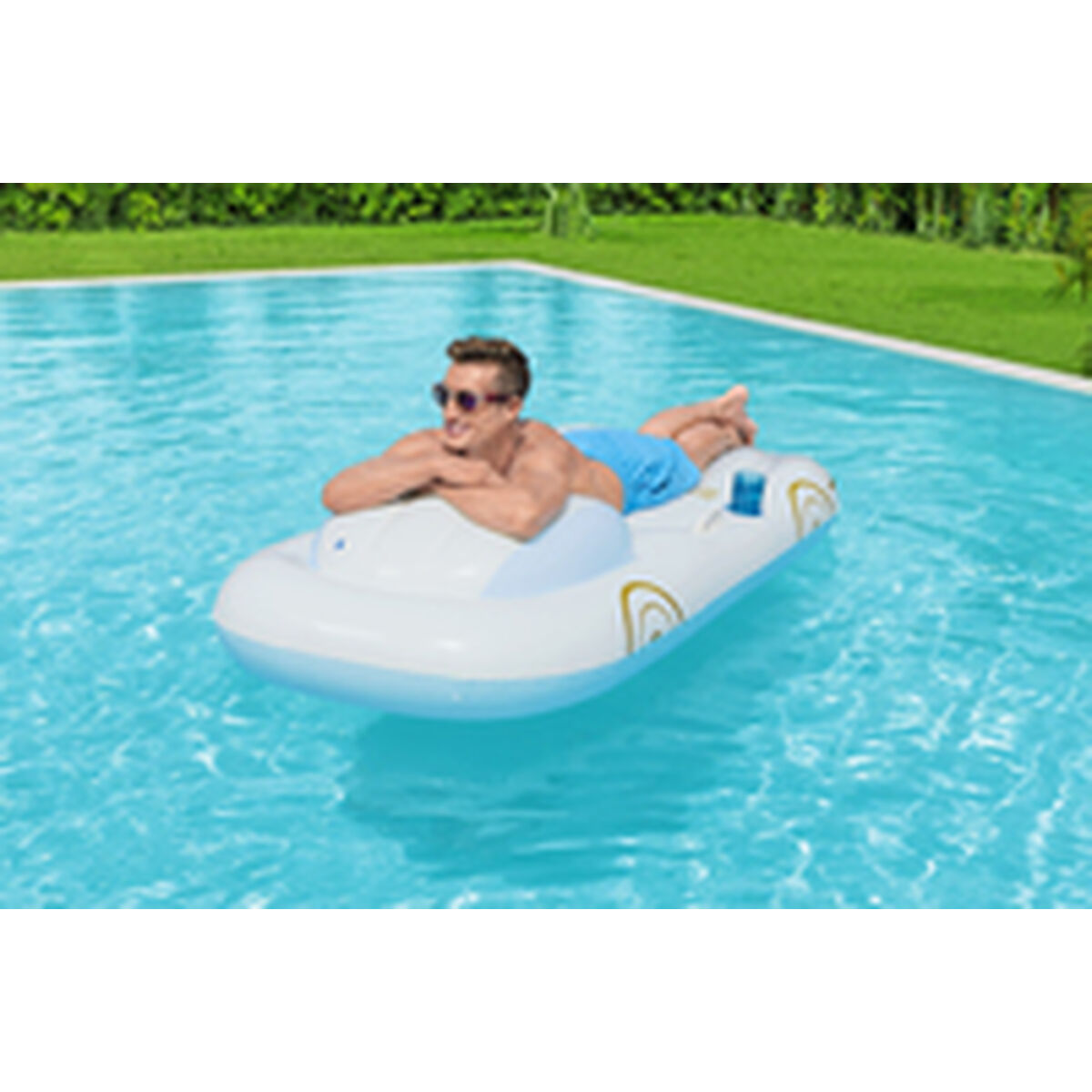 Bestway Colchoneta Hinchable Curcero con Respaldo y Asas 228x108 cm Playa y Piscina 43651