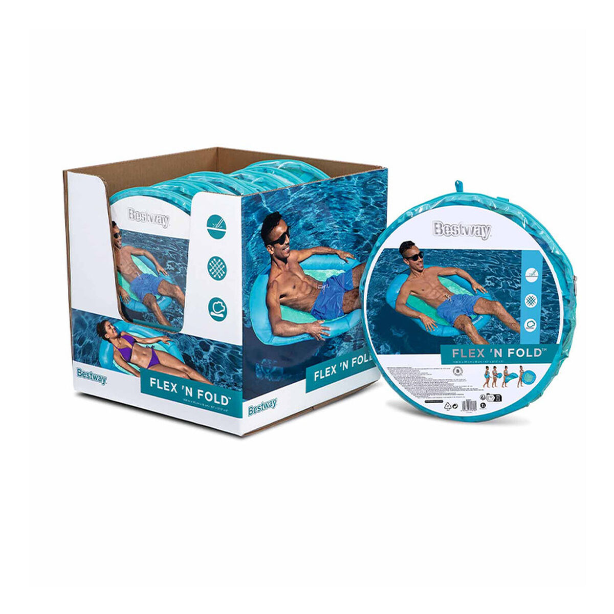 Bestway Colchoneta Hinchable Flex' n Fold 106x95 cm Playa y Piscina 43551