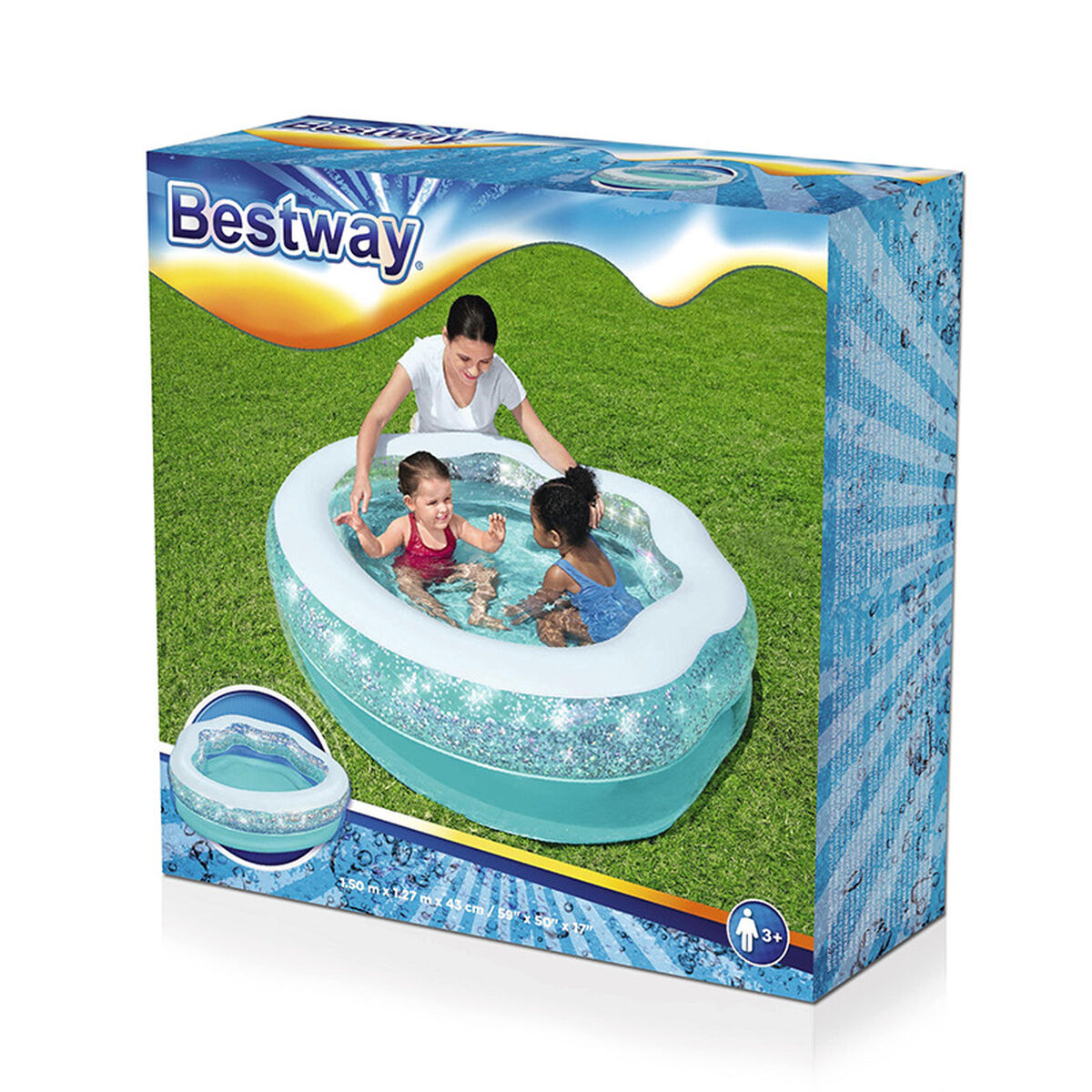 Bestway Piscina Hinchable Infantil Brillante 150x125x43 cm +3 Años Jardin 52489