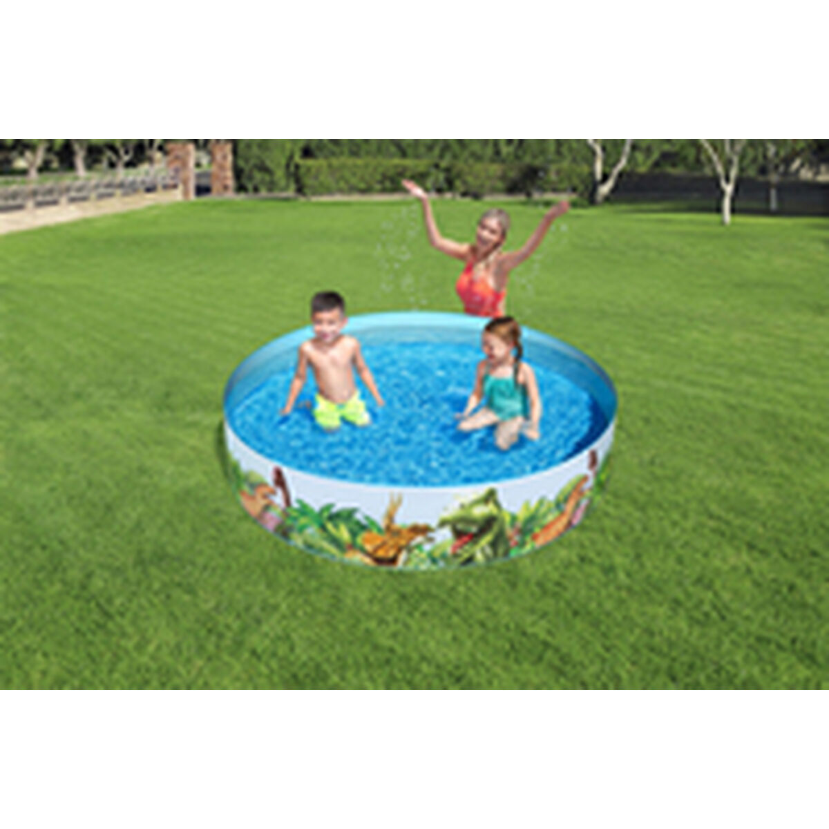 Bestway Piscina Rigida Infantil PVC Dinosaurios 244x46 cm +3 Años Jardin 55001