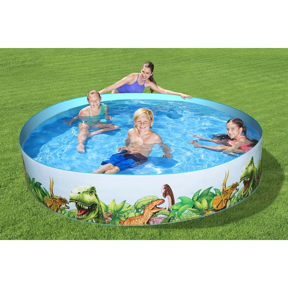 Bestway Piscina Rigida Infantil PVC Dinosaurios 244x46 cm +3 Años Jardin 55001