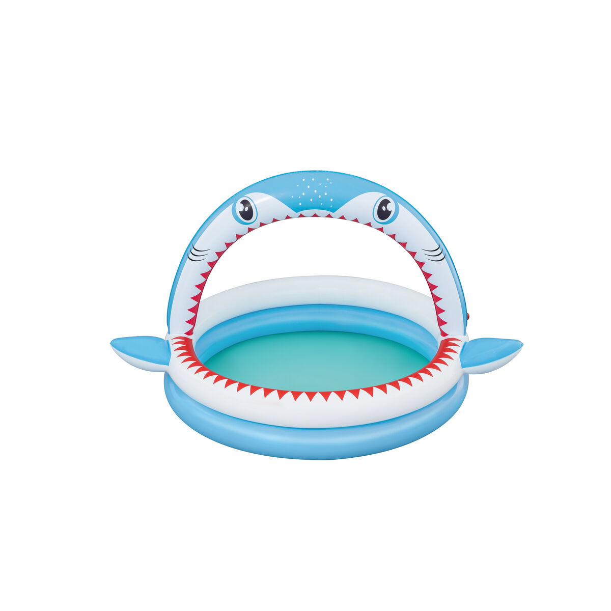 Bestway Piscina Hinchable Infantil 2 Aros Tiburon Aspersor 163x127x92 cm +2 Años Jardin 53157