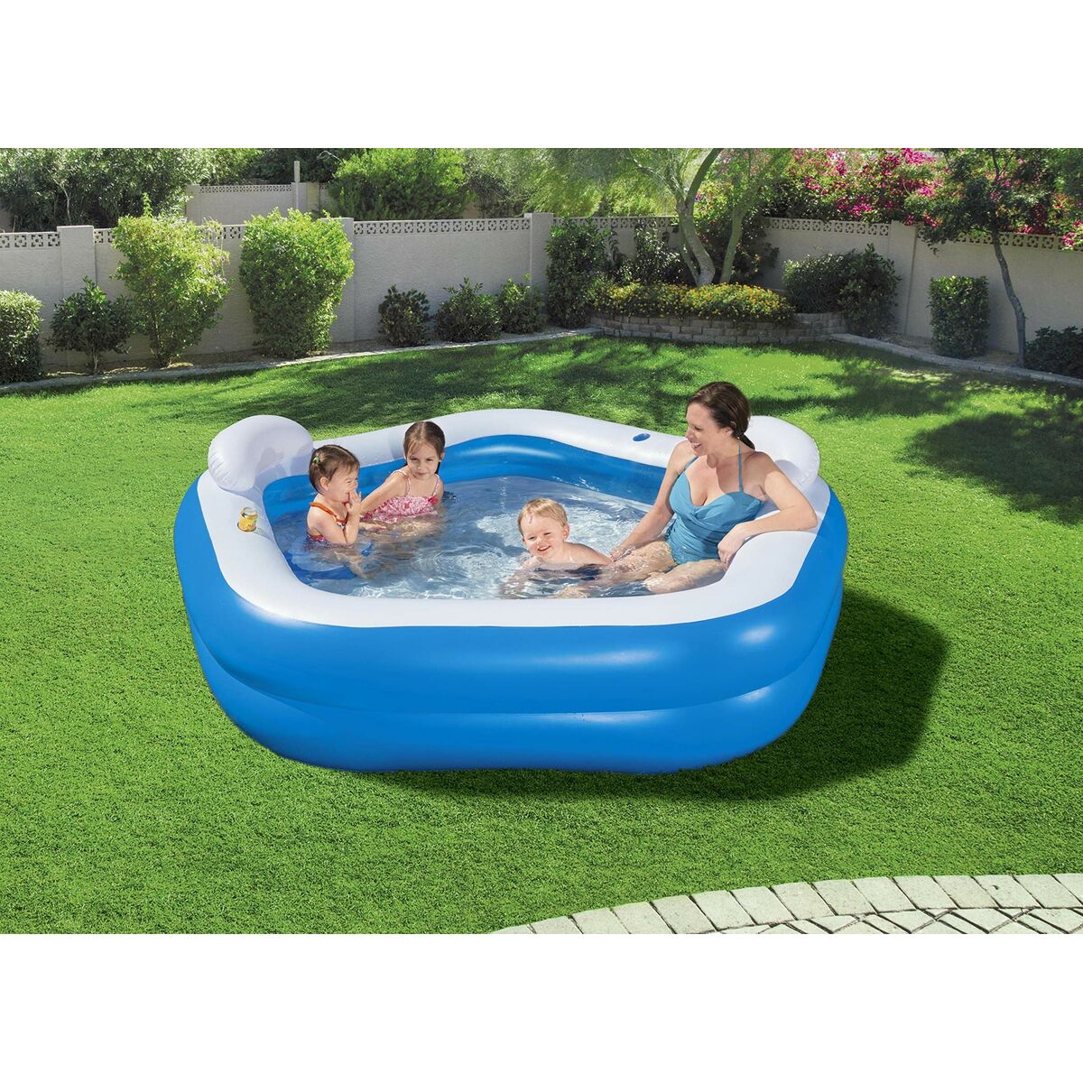 Bestway Piscina Hinchable 2 Camaras Family 213x206x69 cm +6 Años Jardin 54153