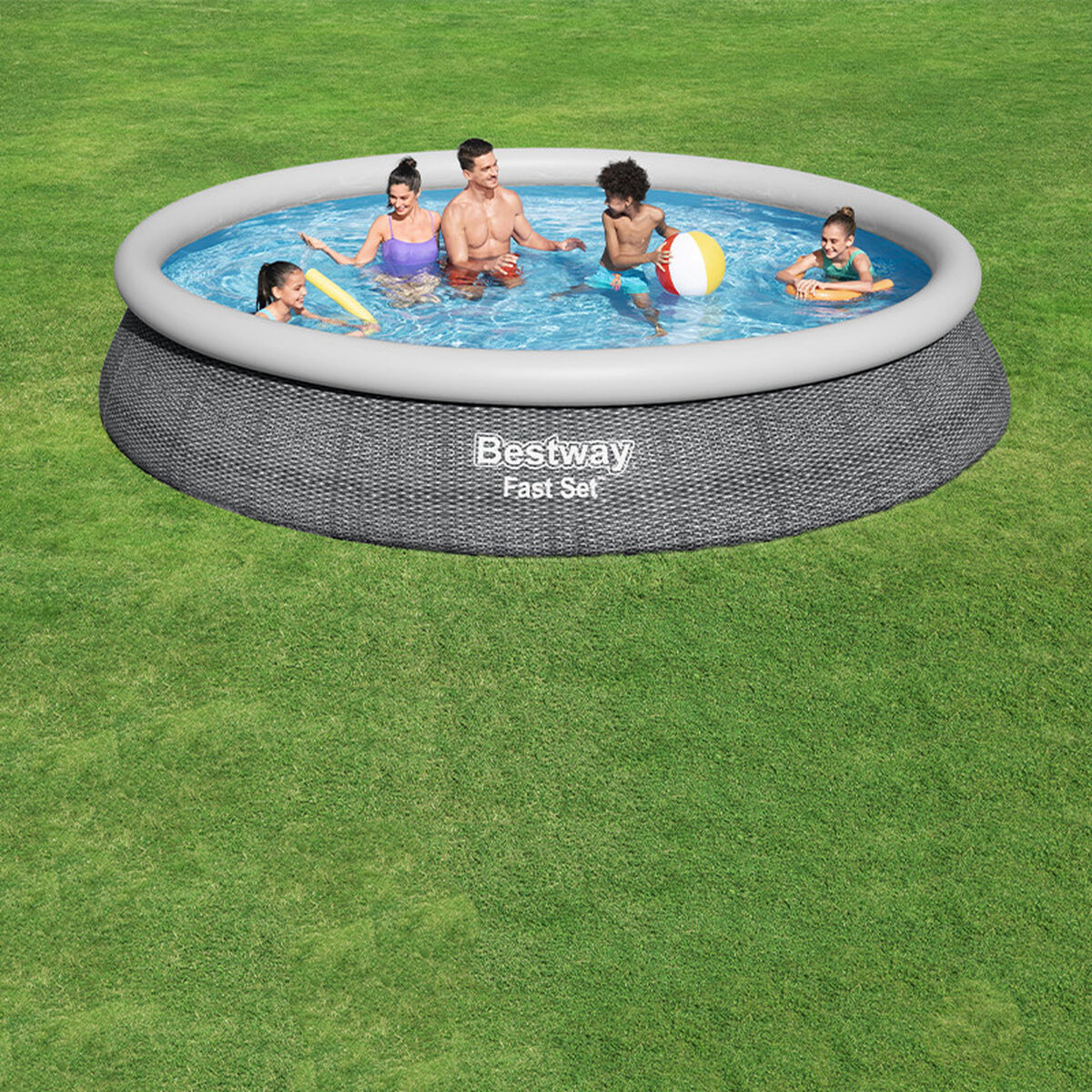 Bestway Piscina Hinchable Adulto Aro Ratan con Depurador 475x84 cm Jardin 57313