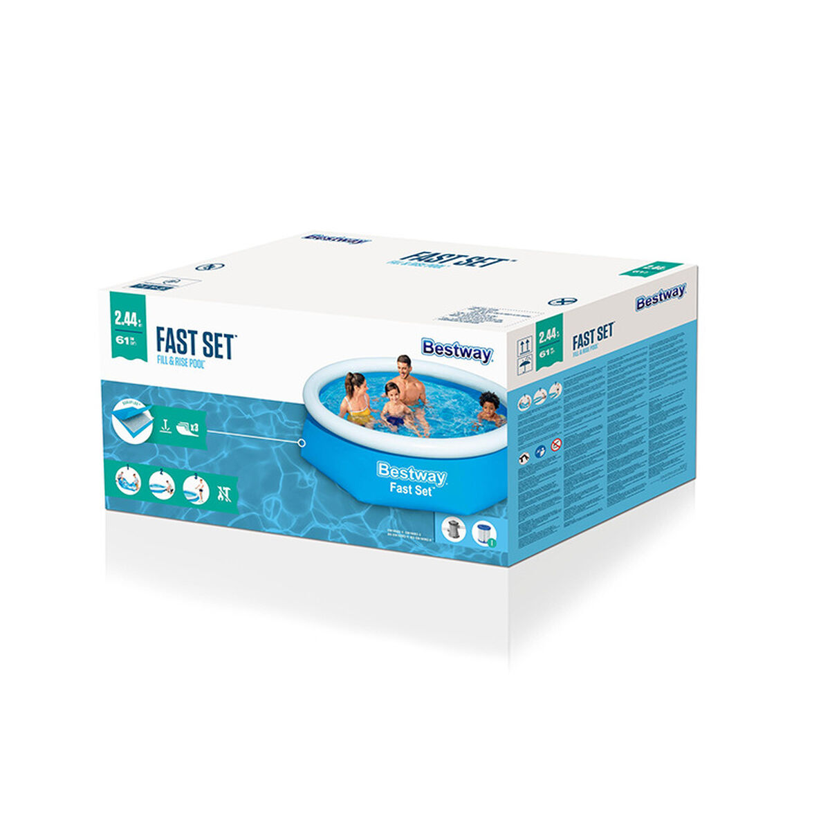 Bestway Piscina Hinchable Adulto Aro con Depurador 244x61 cm Jardin 57450