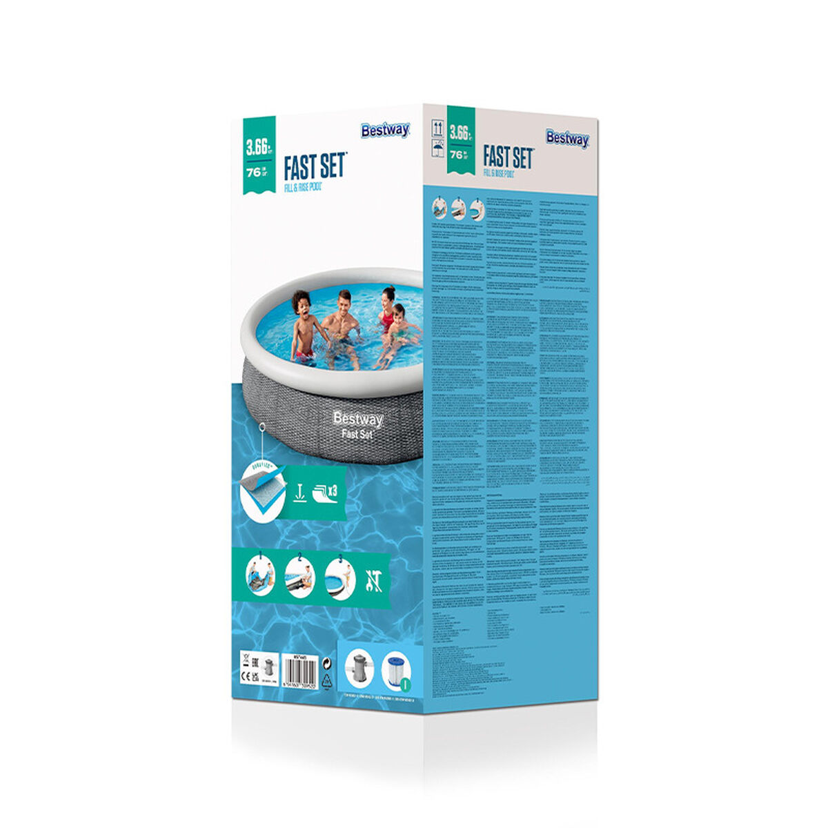 Bestway Piscina Hinchable Adulto Aro Ratan con Depurador 366x76 cm Jardin 57445