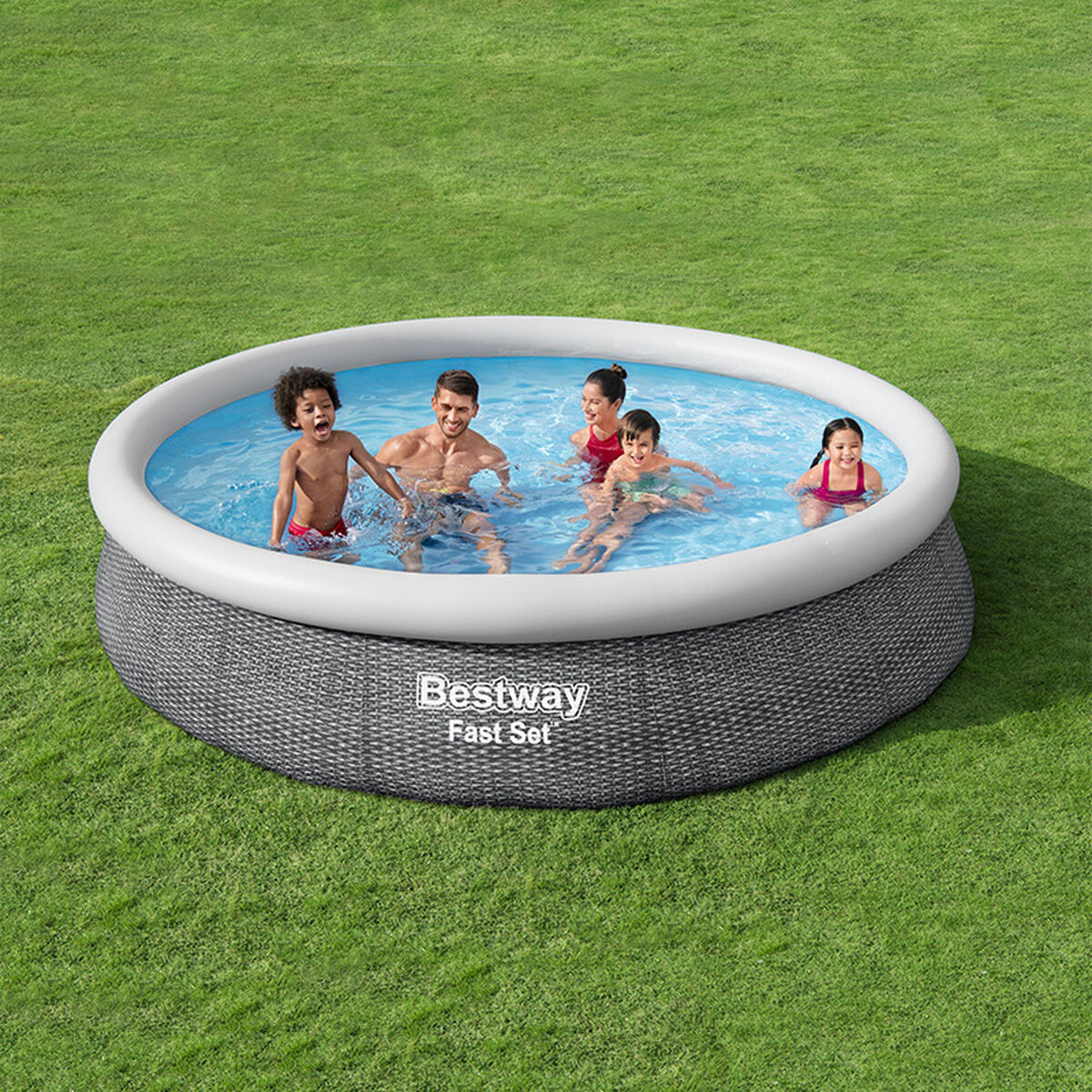 Bestway Piscina Hinchable Adulto Aro Ratan con Depurador 366x76 cm Jardin 57445