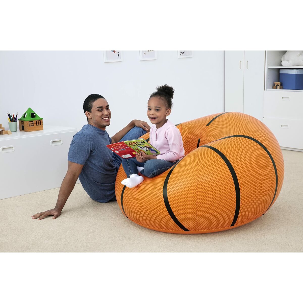Bestway Sillon Hinchable Gigante Baloncesto 114x112x66 cm +6 Años Interior y Jardin 75103