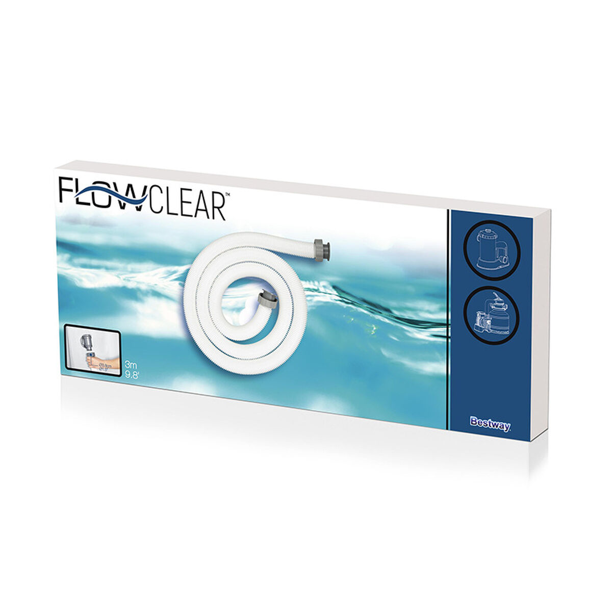 Bestway Manguera Filtracion con Rosca 3M D3,83 cm Piscina y Jardin 58368
