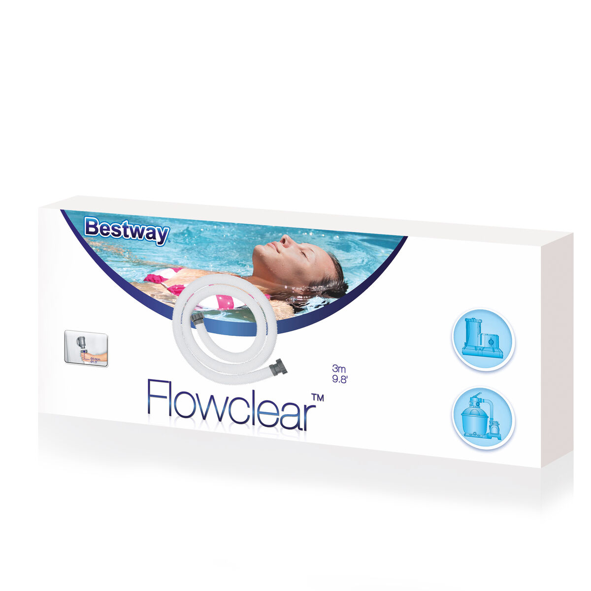 Bestway Manguera Filtracion con Rosca 3M D3,83 cm Piscina y Jardin 58368