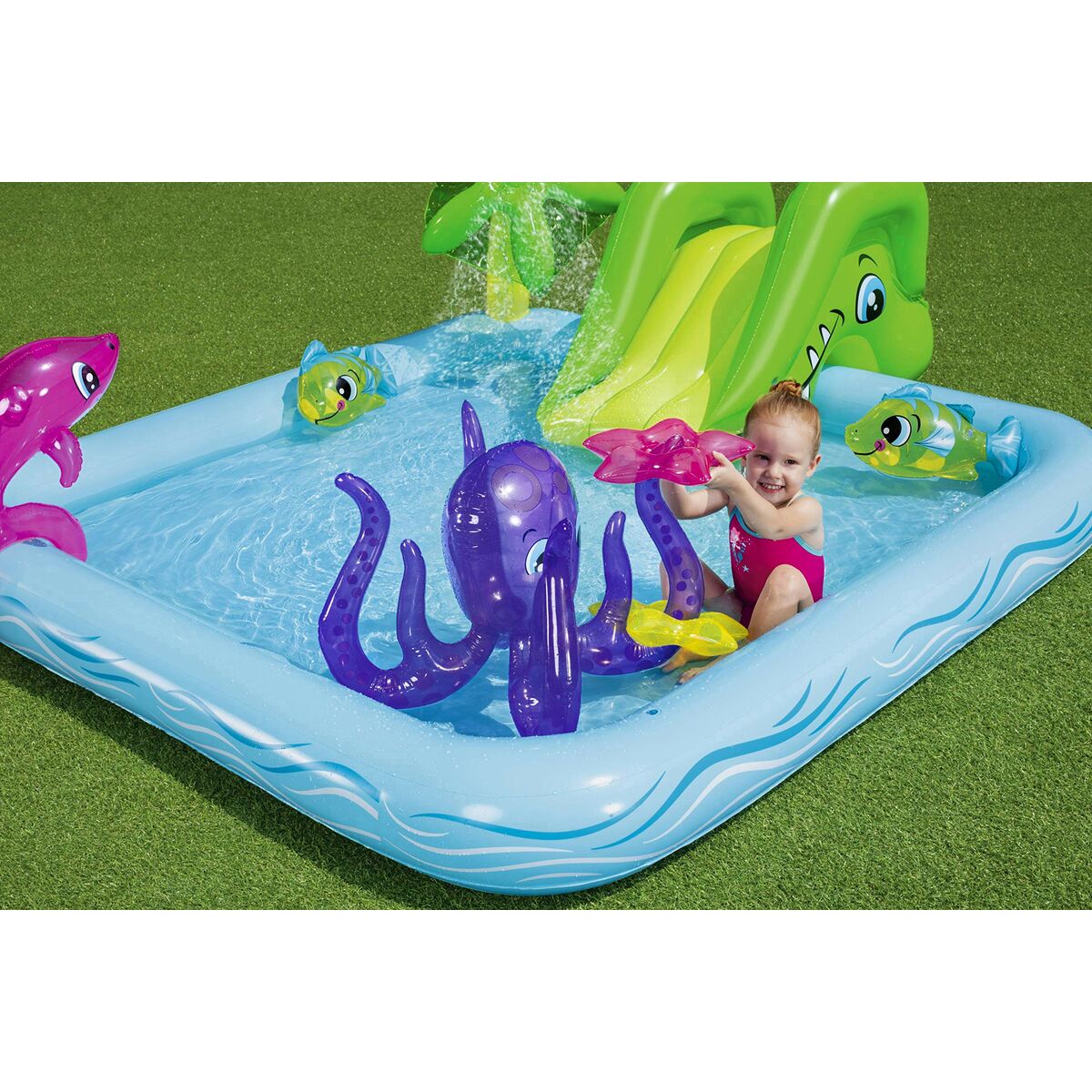 Bestway Piscina Hinchable Parque de Juegos Acuario 239x206x86 cm +2 Años Jardin 53052