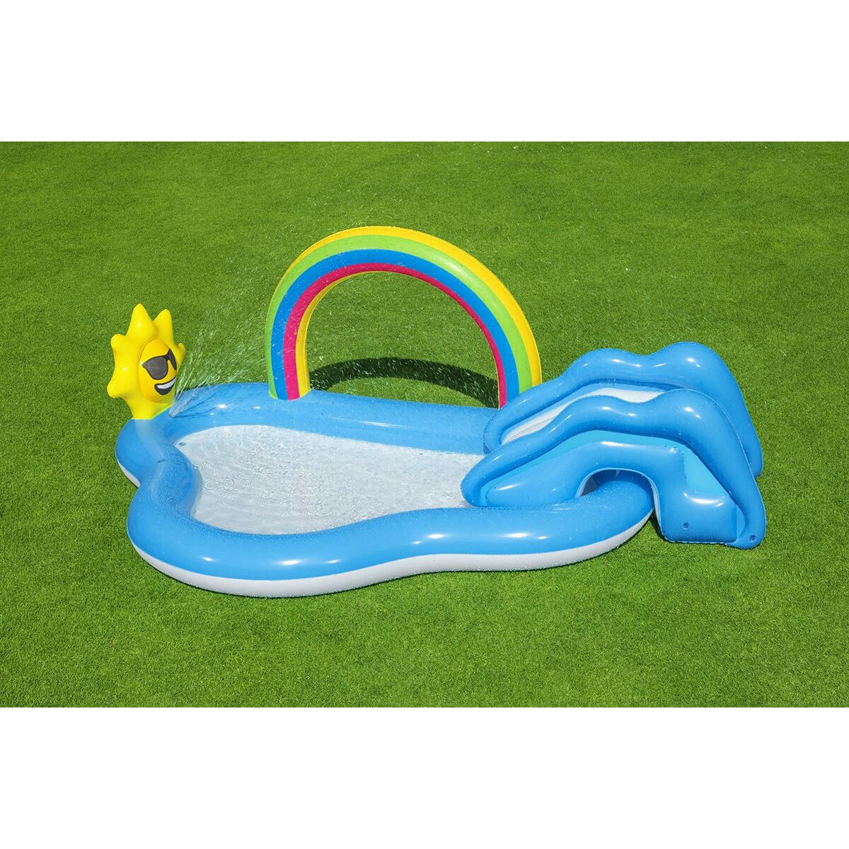 Bestway Piscina Hinchable Parque de Juegos Arcoiris 257x145x91 cm +2 Años Jardin 53092