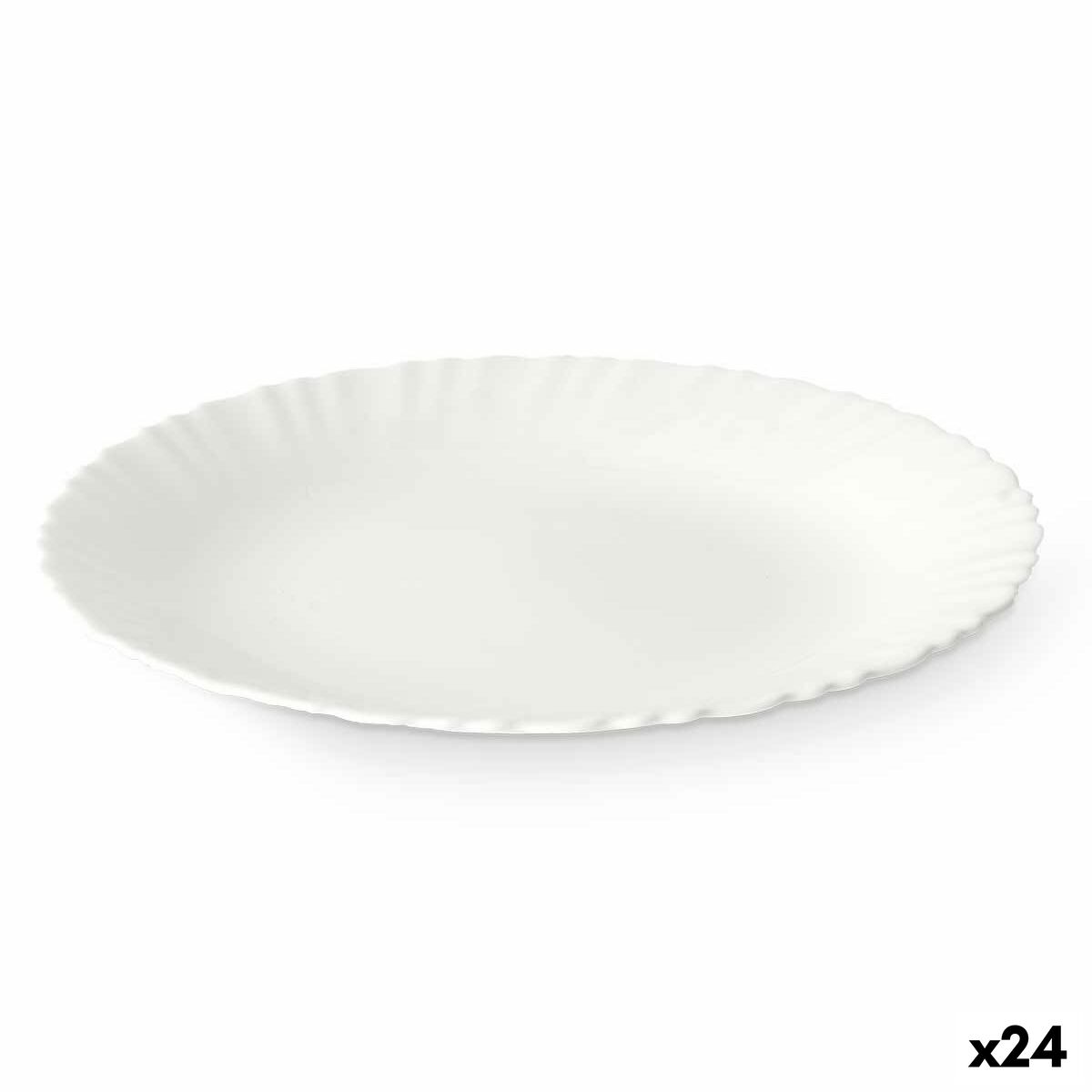 Plato Llano Vivalto Blanco Vidrio opalino 24 x 2 x 24 cm (24 Unidades)