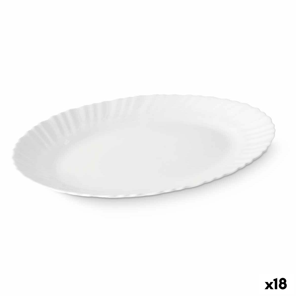 Fuente de Cocina Vivalto Blanco Vidrio opalino 34 x 2,5 x 25 cm 35 x 2,5 x 25 cm (18 Unidades)