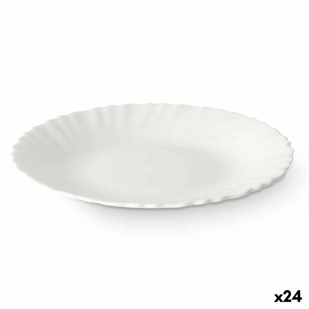 Plato de Postre Vivalto Blanco Vidrio opalino 19 x 2 x 19 cm (24 Unidades)