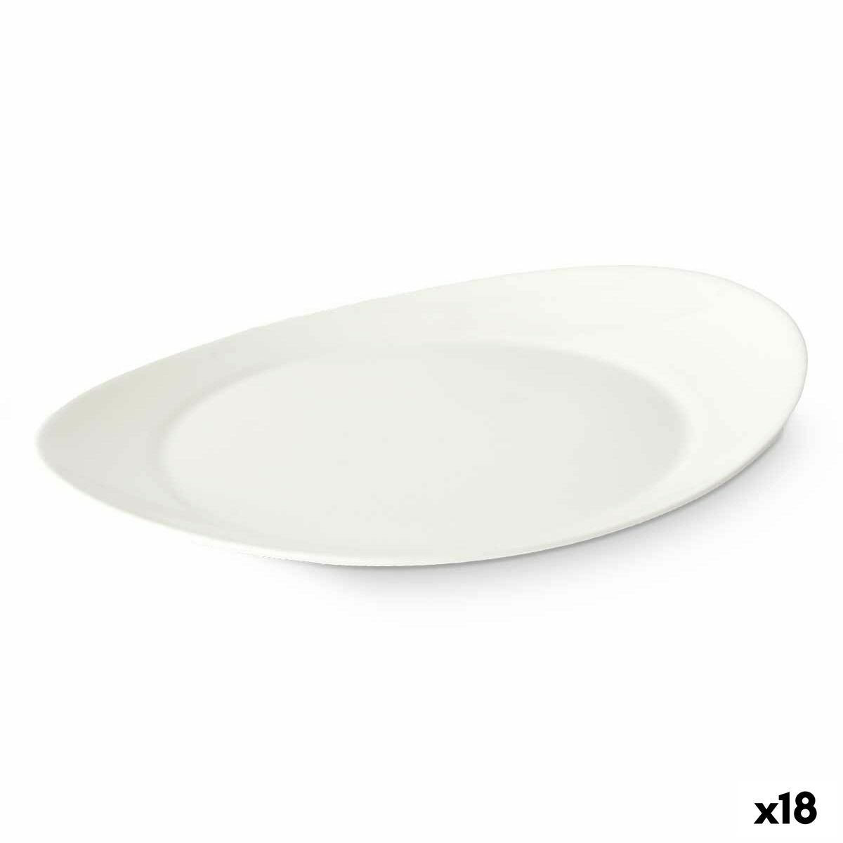Plato Llano Vivalto Blanco Vidrio opalino 30,5 x 3 x 26 cm (18 Unidades)