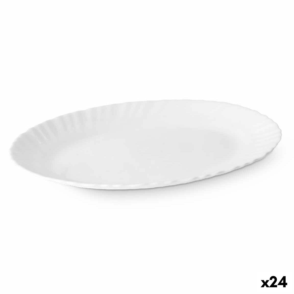 Fuente de Cocina Vivalto Blanco Vidrio opalino 25 x 2 x 19 cm (24 Unidades)
