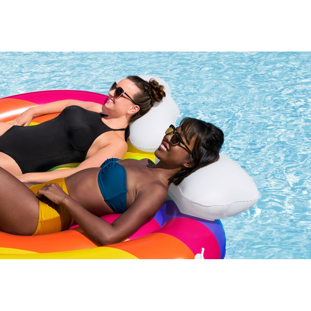 Bestway Isla Flotante Hinchable Arcoiris 175x163 cm Playa y Piscina 43722