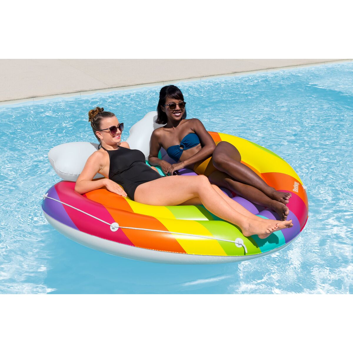 Bestway Isla Flotante Hinchable Arcoiris 175x163 cm Playa y Piscina 43722