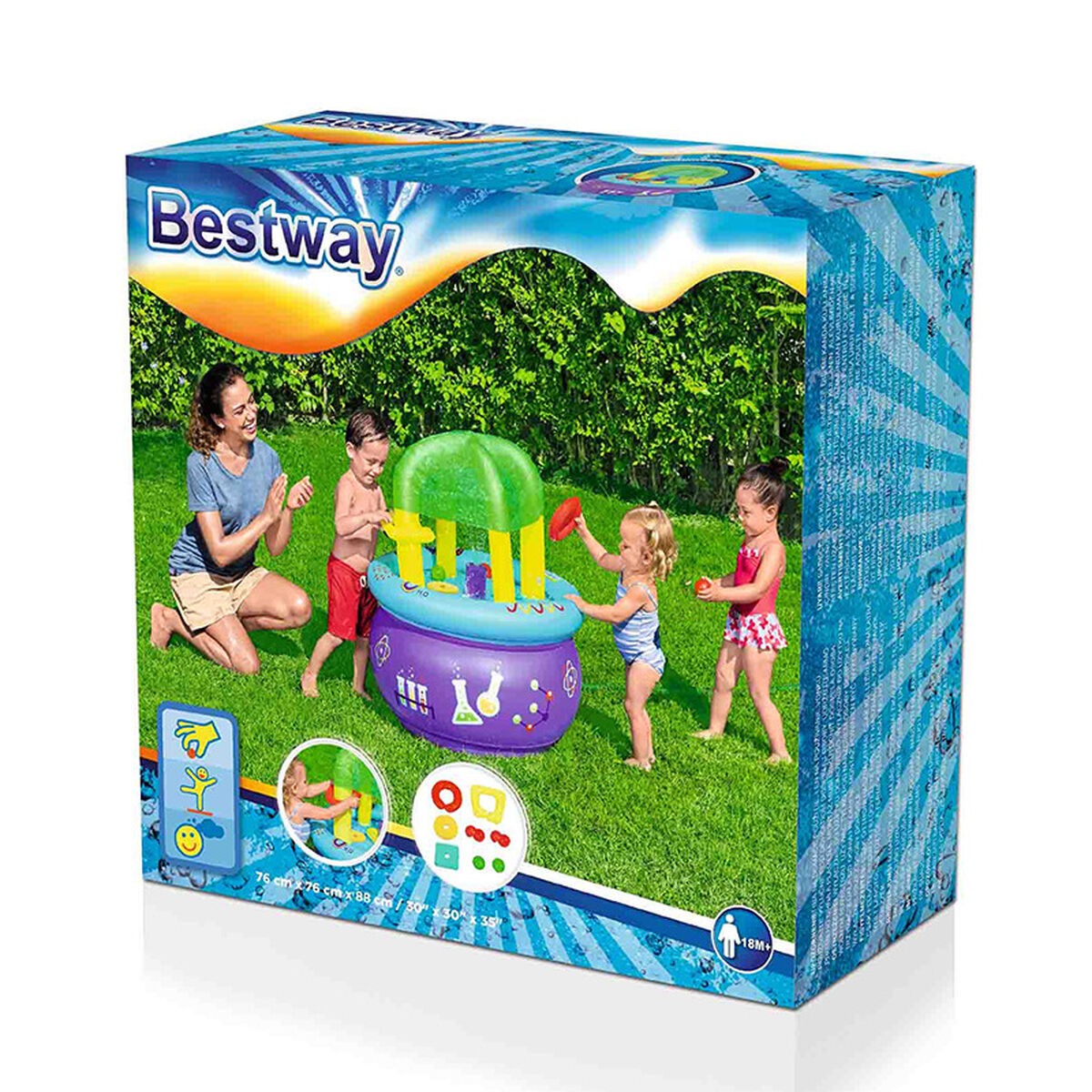 Bestway Mesa de Aprendizaje Juegos Hinchable 76x76x88 cm +18 Meses Interior y Jardin 52573