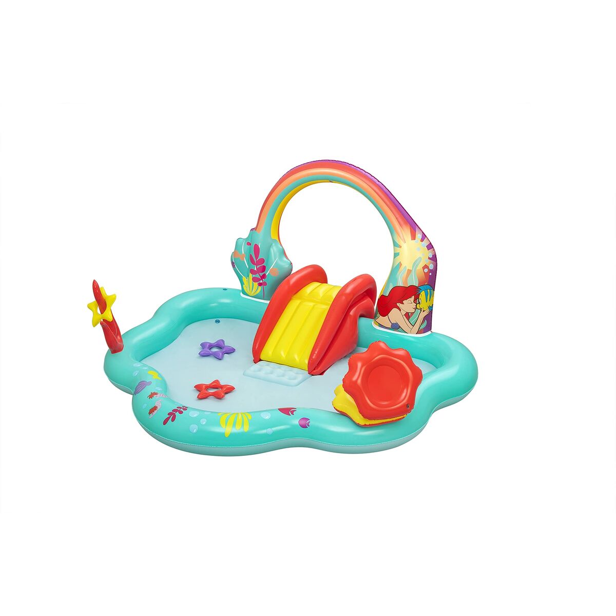 Bestway Piscina Hinchable Parque Juegos Disney Sirenita 221x193x117 cm +2 Años Jardin 91097