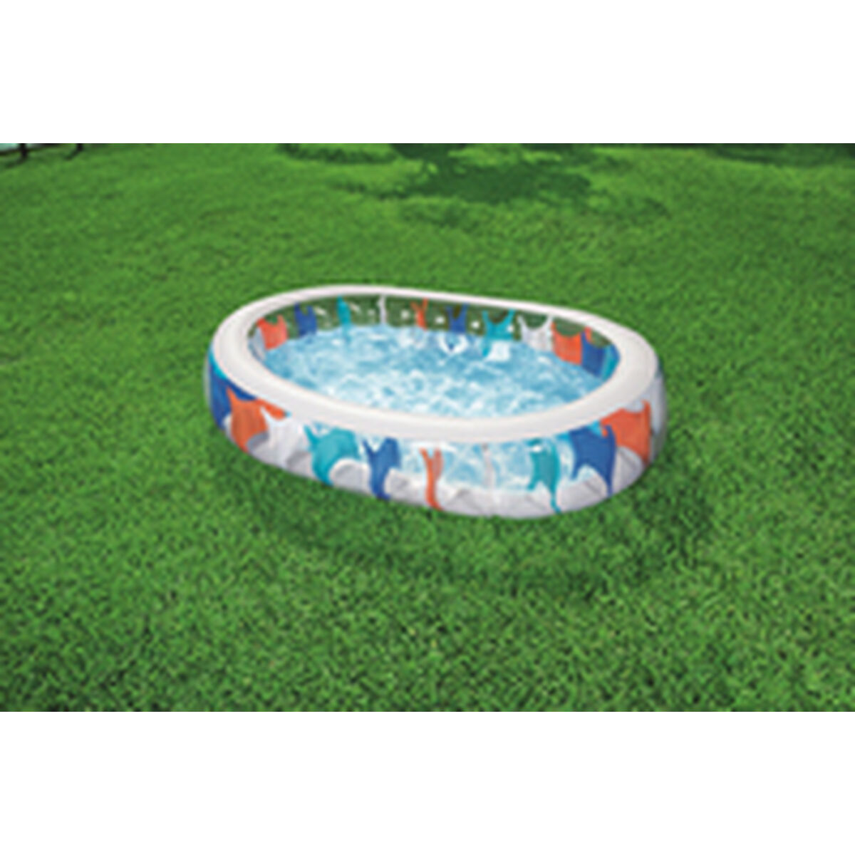 Bestway Piscina Hinchable Eliptica 229x152x51 cm +6 Años Jardin 54066